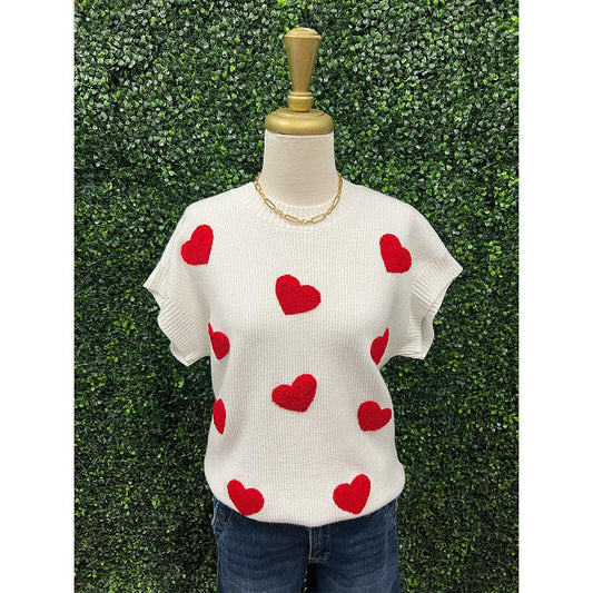 Ruby Heart Knit Top