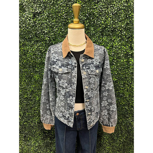 Wynry Denim Embroidered Jacket