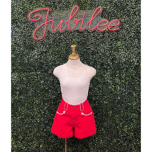 Adeline Red Pink Western Shorts