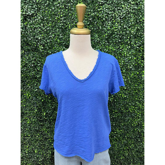 Vanya Dazzling Blue V-Neck Top