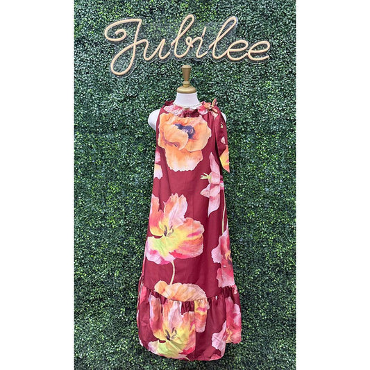 Maisie Merlot Midi Dress
