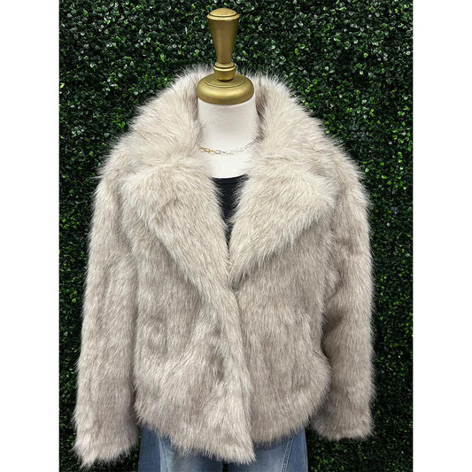 Sharpay Taupe Faux Fur Coat