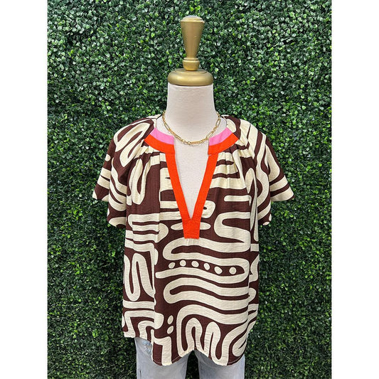 Janet Chocolate Mod Top