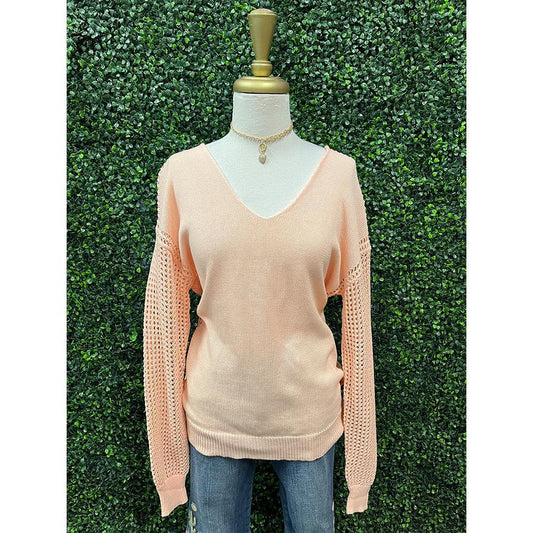 Peach Long Sleeve Knit Top