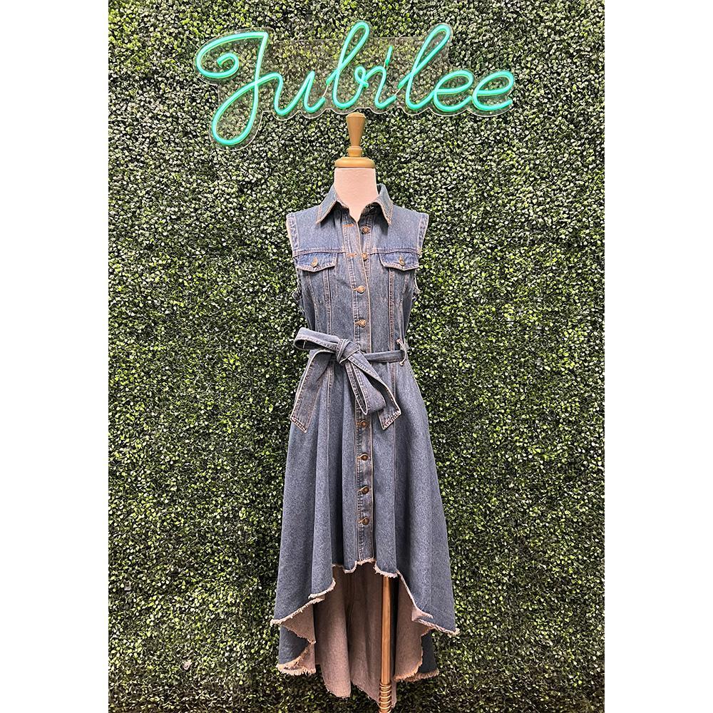 Gillian Denim Hi-Lo Midi Dress