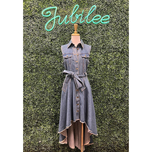 Gillian Denim Hi-Lo Midi Dress