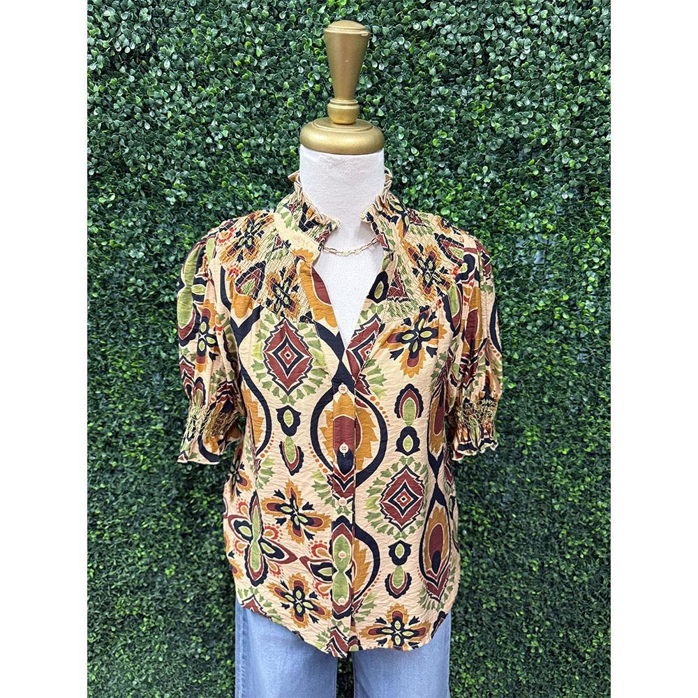 Erikka Boho Print Blouse