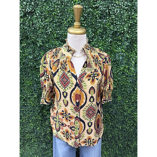 Erikka Boho Print Blouse
