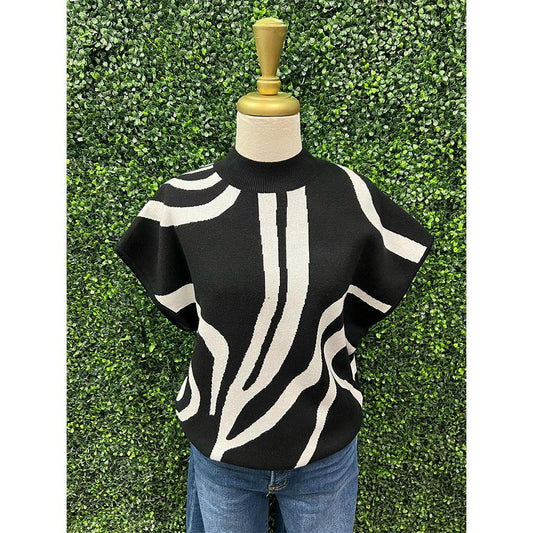 Stella Swirl Mock Neck Top