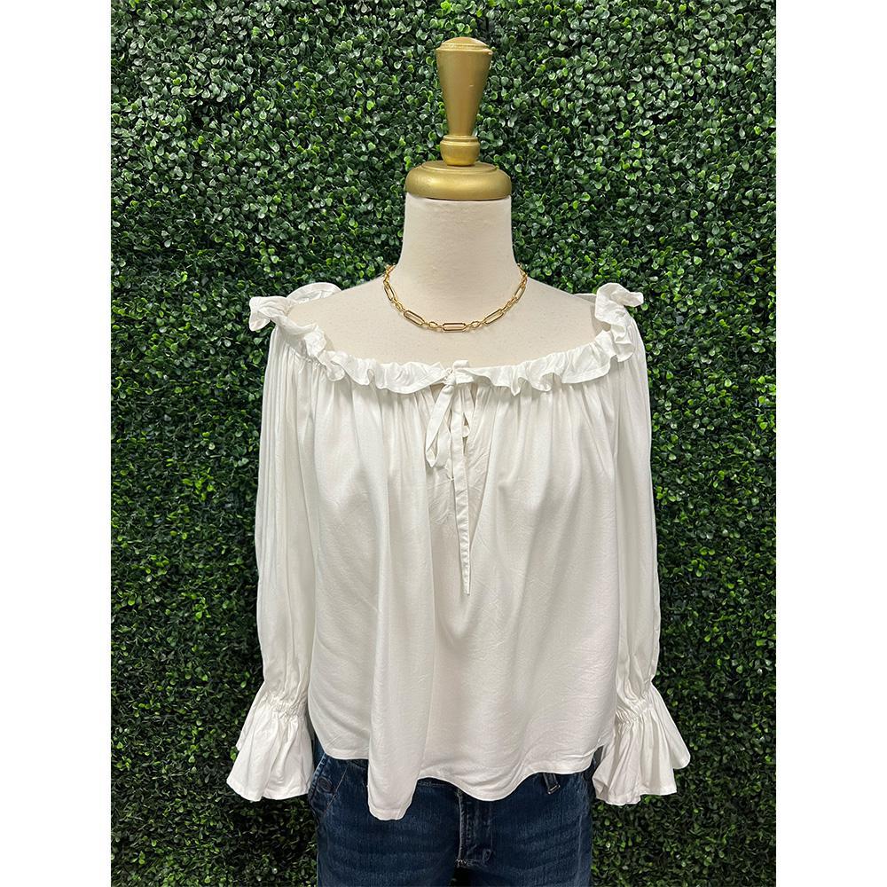 Hilda White Off Shoulder Top