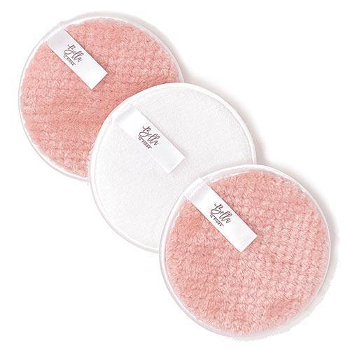 Wash the Day Away - 3 Piece Face Cleansing Pads, Pink & White