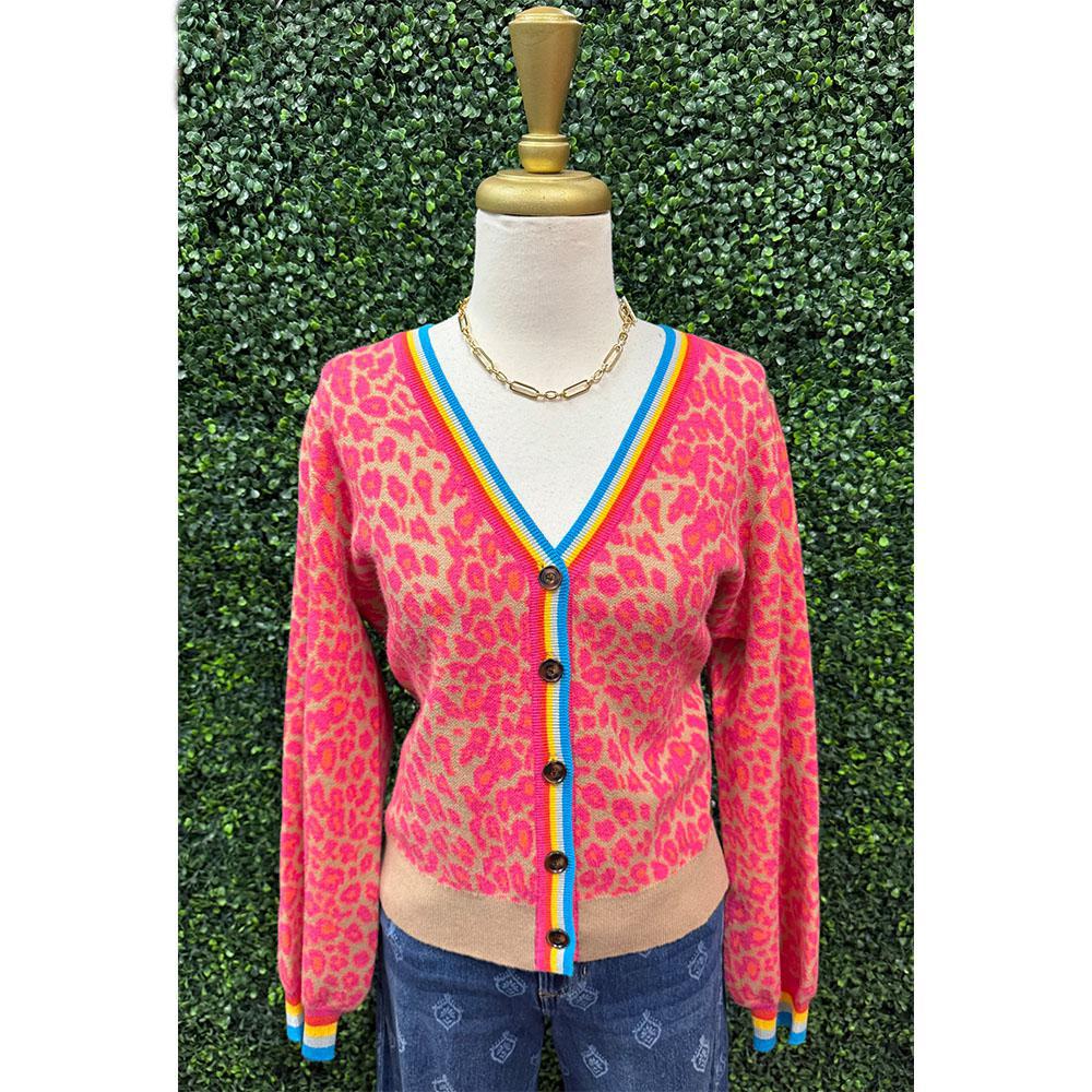 Vivianna Pink Leopard Cardigan