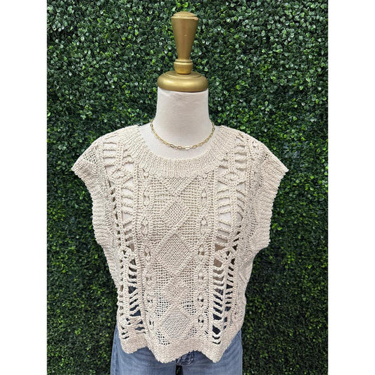 Lucy Ecru Crochet Top