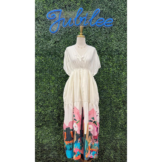 Paloma Off White Cacti Maxi Dress