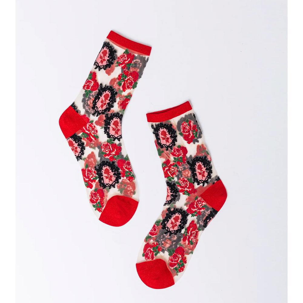 Cameo Rose Sheer Crew Sock