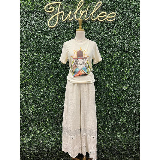 Jazelle Beige Embellished Pants