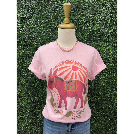 Donkey Sunshine Pink Graphic Tee