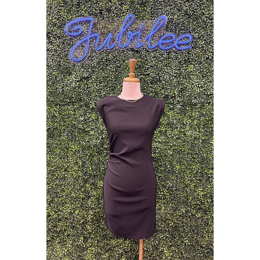 Trinity Black Ruched Mini Dress