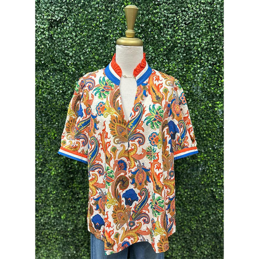 Sandralee Abstract Print Top