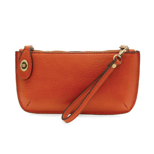 Burnt Orange Mini Crossbody Wristlet Clutch