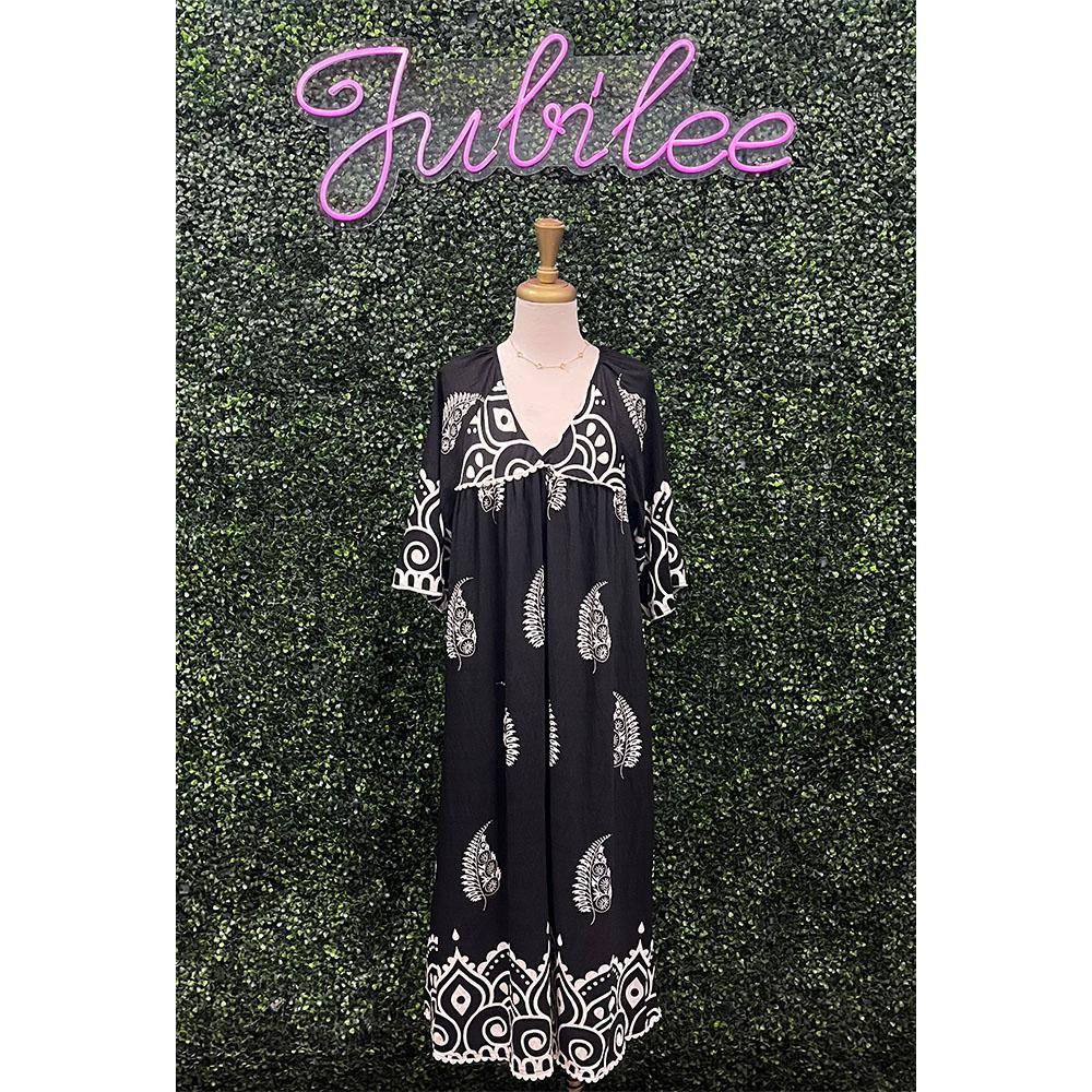Athena Black Midi Dress