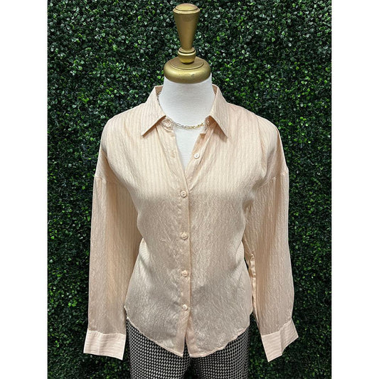 Zevola Cream Pleated Back Shirt