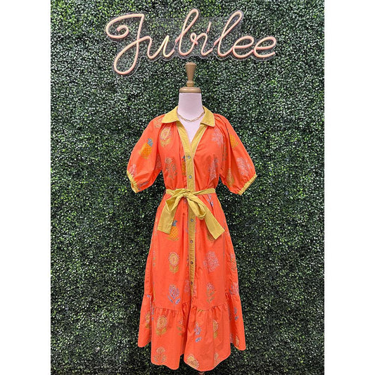 Orange Blossom Midi Dress