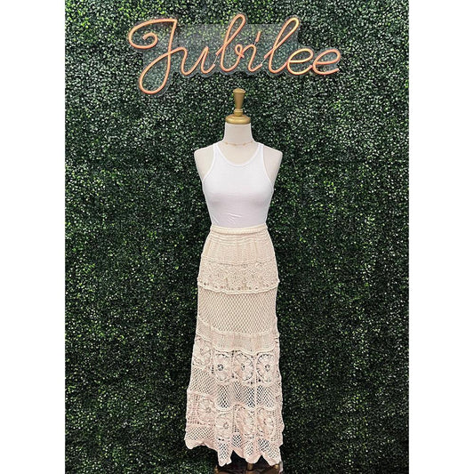 Lora Almond Lace Skirt