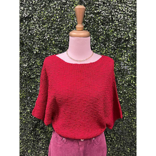 Sophiamia Wine Knit Sweater Top