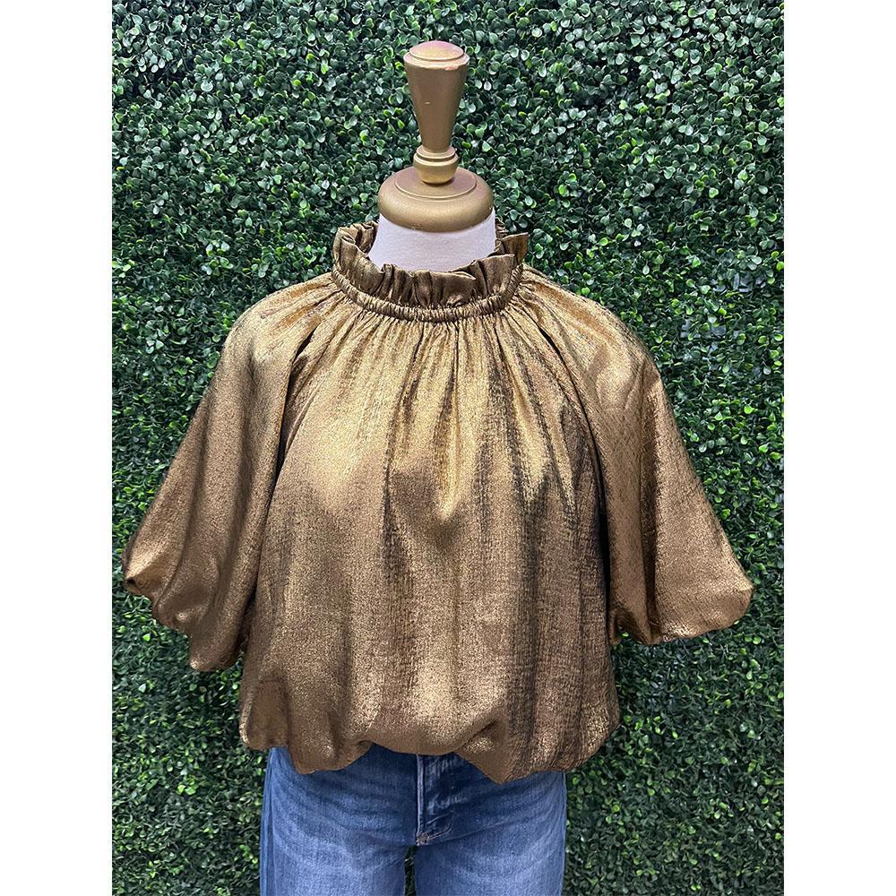 Leya Gold Metallic Top