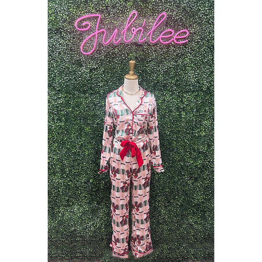 Fizz the Season Satin Pajamas