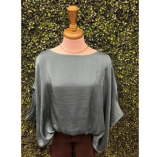 Hunter Green Boat Neck Top