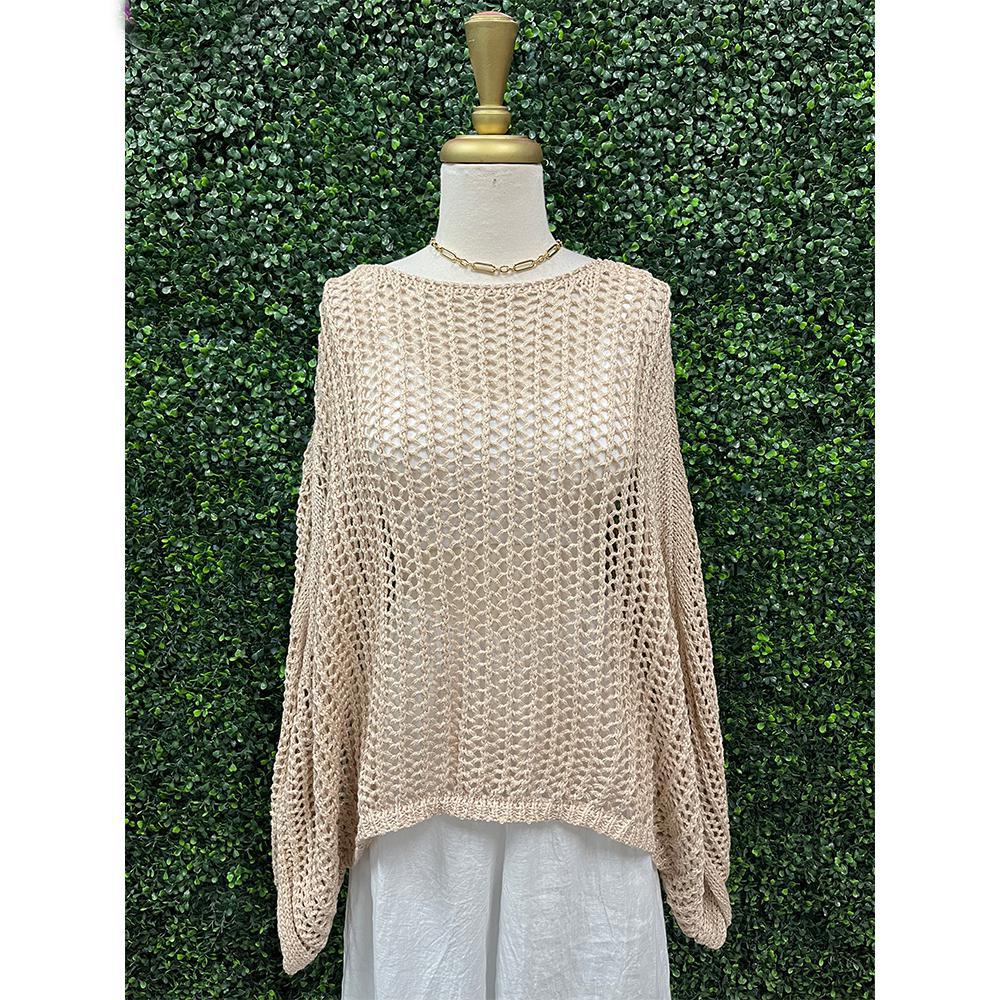 Pyper Crochet Poncho in Beige