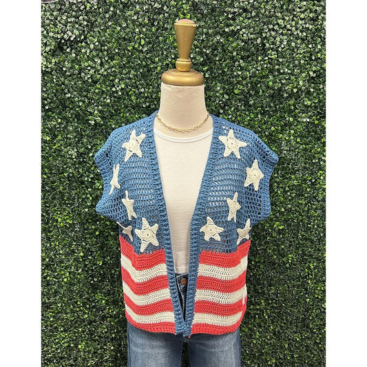 Lana Stars & Stripes Short Sleeve Cardigan