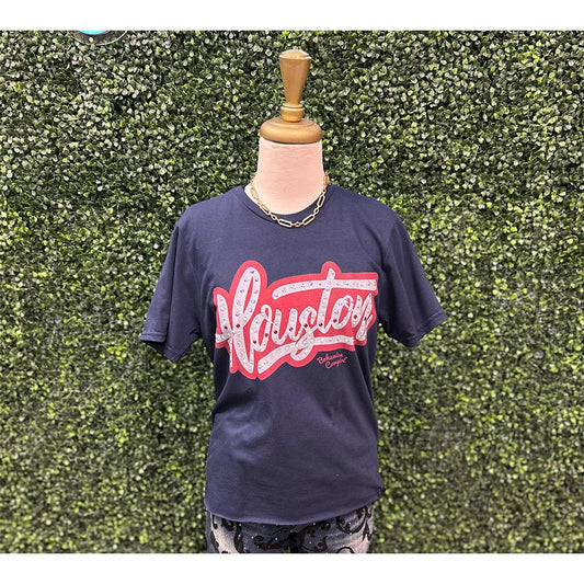 Houston Navy Bejeweled Tee
