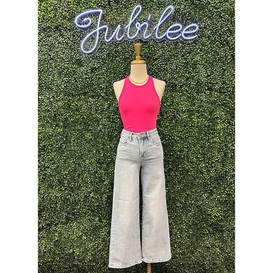 Becky Light Wash High Rise Cropped Jeans