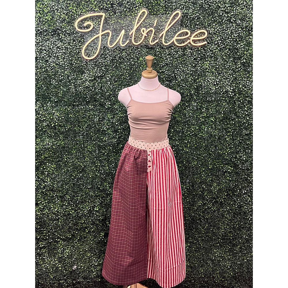 Jenna Mixed Pattern Wide Leg Pants