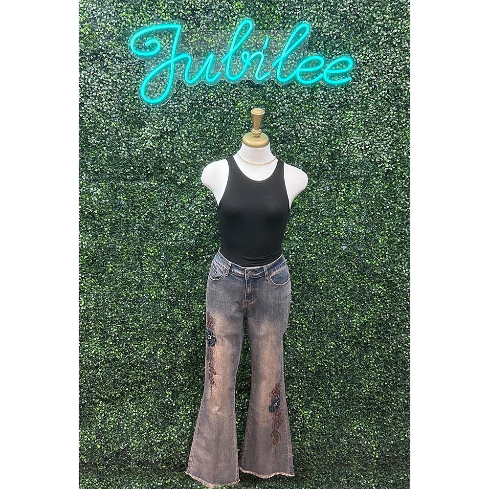 Bella Denim Rhinestone Pants