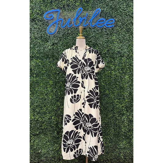 Kauna Black Floral Dress