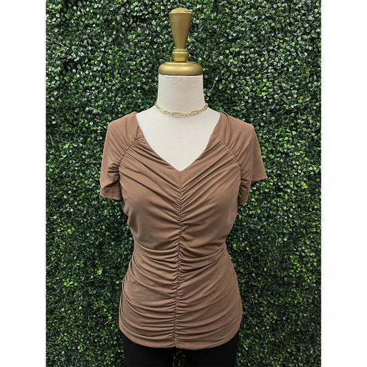 Brown Ruched Top