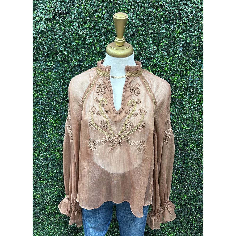Darcy Mocha Chiffon Blouse