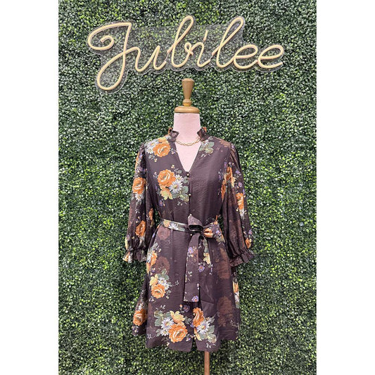 Kimmy Chocolate Floral Dress
