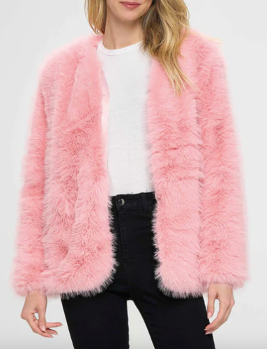 Sakura Pink Faux Fur Jacket