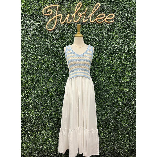 Birdie Blue Woven Midi Dress