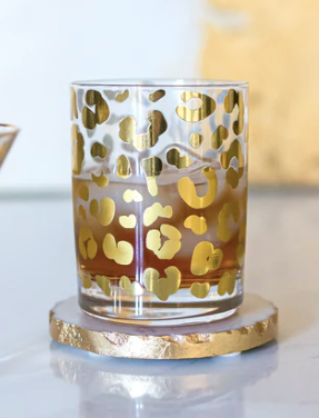 Gold Leopard Cocktail Glass