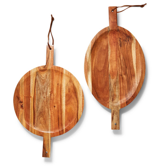 Acacia Wood Footed Serving Boards