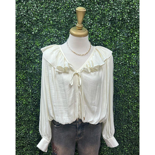 Cloudrift Ivory Woven Top