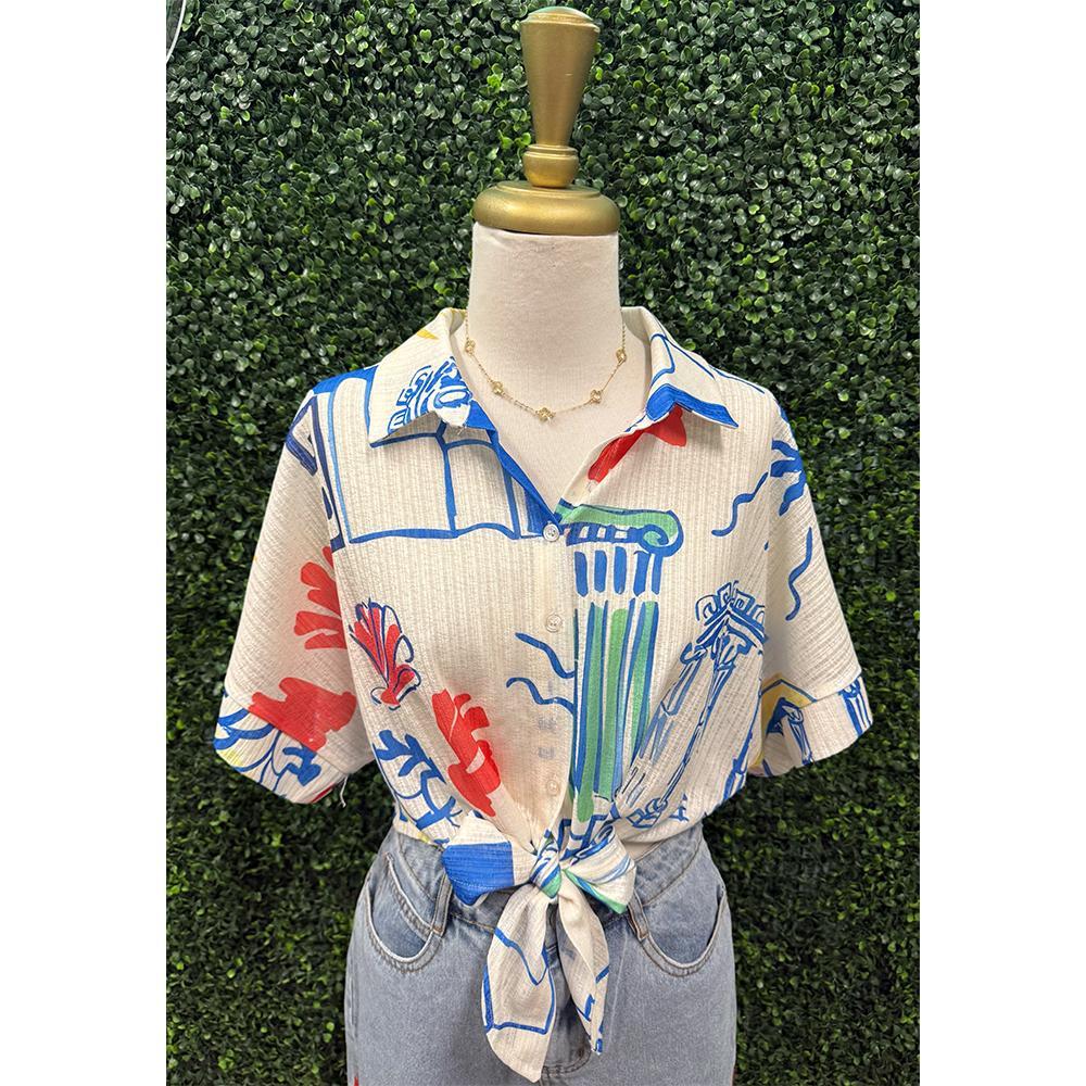 Kerri Tropic Printed Crop Top