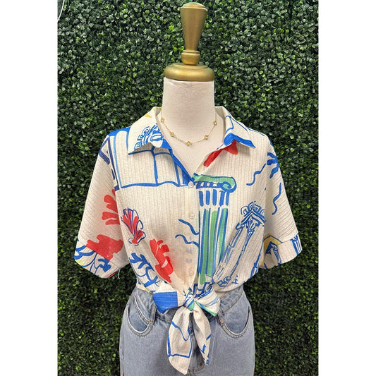 Kerri Tropic Printed Crop Top