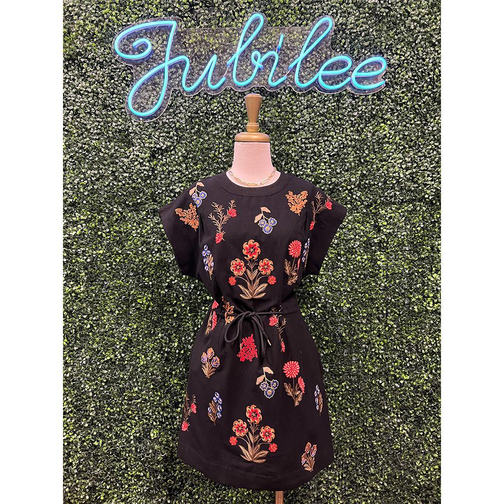 Marie Embroidered Floral Mini Dress